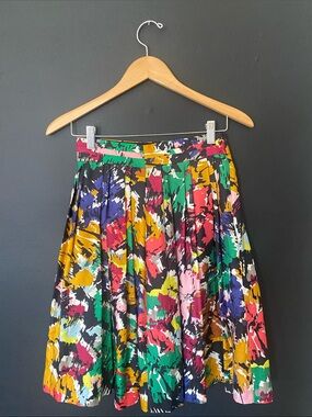 J. Crew Silk Midi Skirt Double Pleated Brushstroke Floral